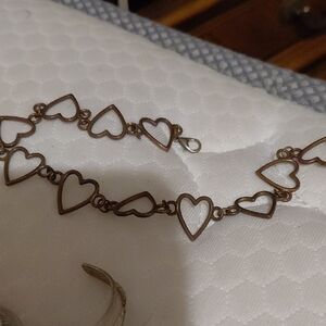Heart Charm Bracelet in Brown